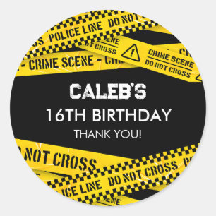 Politiepartij met Geel Kruis geen Tapes Ronde Sticker