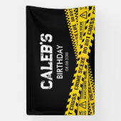 Politiepartij met Geel Kruis geen Tapes Spandoek (Verticaal)