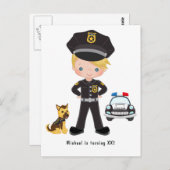 Politiepartij thema Uitnodiging (Voorkant / Achterkant)