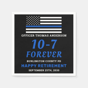Politiepartij Thin Blue Line 10-7 Happy Retirement Servet
