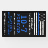 Politiepartij Thin Blue Line 10-7 Happy Retirement Spandoek (Horizontaal)