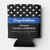 Politiepartij Thin Blue Line Afstuderen Blikjeskoeler (Achterkant)