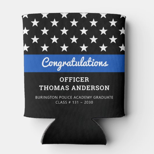 Politiepartij Thin Blue Line Afstuderen Blikjeskoeler (Achterkant)