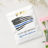 Politiepartij Thin Blue Line Flag Retirement Bedankzakje (Gezegeld)