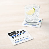 Politiepartij Thin Blue Line Flag Retirement Kartonnen Onderzetters (Insitu)