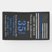 Politiepartij Thin Blue Line Flag Retirement Spandoek (Horizontaal)