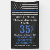 Politiepartij Thin Blue Line Flag Retirement Spandoek (Verticaal)