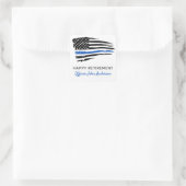 Politiepartij Thin Blue Line Flag Retirement Vierkante Sticker (Tas)