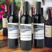 Politiepartij Thin Blue Line Flag Retirement Wijn Etiket