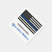 Politiepartij Thin Blue Line Gefeliciteerd Servet (Hoek)