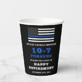Politiepartij Thin Blue Line Happy Retirement Papieren Bekers (Achterkant)