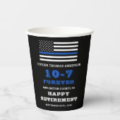 Politiepartij Thin Blue Line Happy Retirement Papieren Bekers (Voorkant)