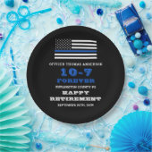 Politiepartij Thin Blue Line Happy Retirement Papieren Bordje (Feest)