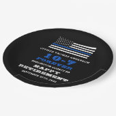 Politiepartij Thin Blue Line Happy Retirement Papieren Bordje (Gekanteld)