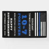 Politiepartij Thin Blue Line Happy Retirement Spandoek (Horizontaal)