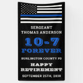 Politiepartij Thin Blue Line Happy Retirement Spandoek (Verticaal)