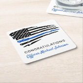 Politiepartij Thin Blue Line Retirement Kartonnen Onderzetters (Schuin)