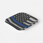 Politiepartij Thin Blue Line  Vlag Square Papieren Bordje (Gebogen)