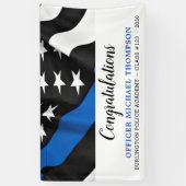 Politiepartij van de Thin Blue Line Flag Afstudere Spandoek (Verticaal)