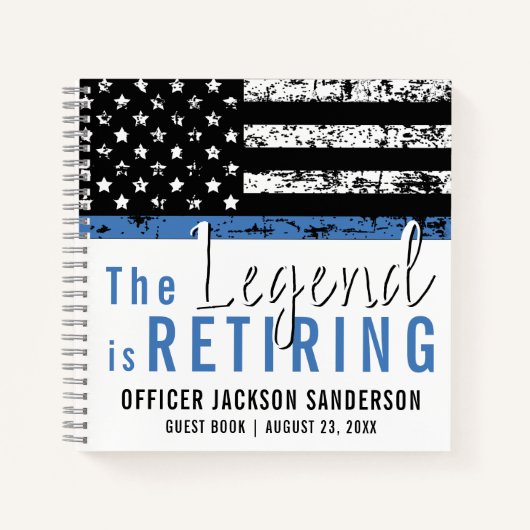 Politiepensioen Thin Blue Line Guest Book Notitieboek (Voorkant)