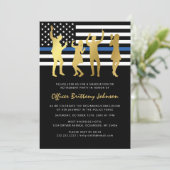 Politiepensioenfeest Dunne Blauwe Lijn Kaart (Staand voorkant)