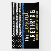 Politiepensioenfeest Wetshandhaving Blauwe Lijn Spandoek (Verticaal)