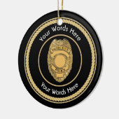 Politierechercheur Badge Universal Keramisch Ornament (Links)