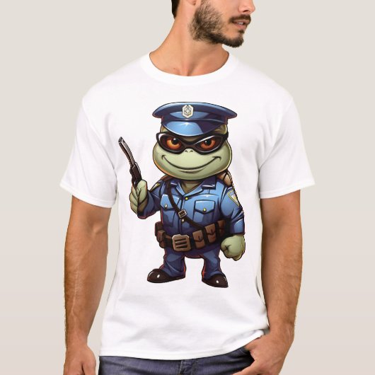Politieschildpad T-shirt (Voorkant)