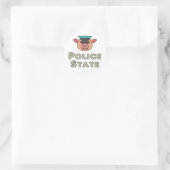 Politiestaat Ronde Sticker (Tas)