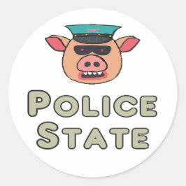Politiestaat Ronde Sticker