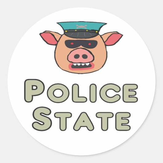 Politiestaat Ronde Sticker (Voorkant)