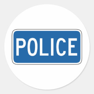 Politiestandaard Ronde Sticker
