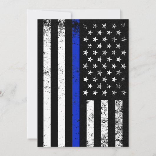 Politiestijl Amerikaanse vlag|Uitnodiging tot even Kaart (Achterkant)