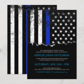 Politiestijl Amerikaanse vlag|Uitnodiging tot even Kaart (Voorkant / Achterkant)