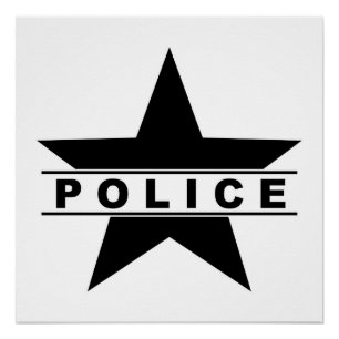 politiestrijdtekstafdeling badge law symbool perfect poster