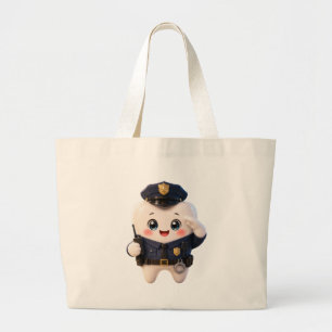 Politietand Jumbo Boodschappenttas Funny Tandarts Grote Tote Bag