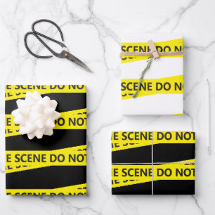 Politietape plaats delict inpakpapier vel
