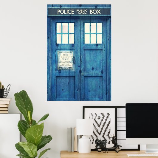 politietelefoon Openbare telefooncel Poster (Thuiskantoor)