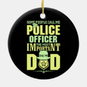 Politievader | Rechtshandhaving | VADERDAG Keramisch Ornament (Achterkant)