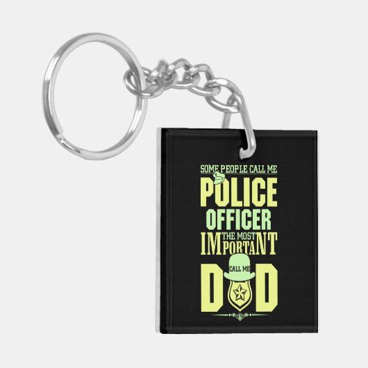Politievader | Rechtshandhaving | VADERDAG Sleutelhanger (Voorkant Links)