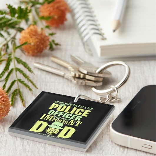 Politievader | Rechtshandhaving | VADERDAG Sleutelhanger (Voorkant Rechts)