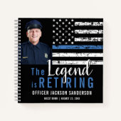Politieverlof Thin Blue Line Foto Guest Book Notitieboek (Voorkant)