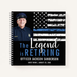 Politieverlof Thin Blue Line Foto Guest Book Notitieboek