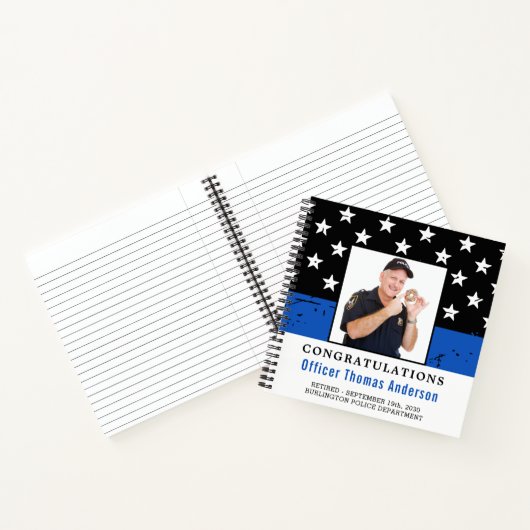 Politieverlof Thin Blue Line Foto Guest Book Notitieboek (Binnen)