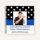 Politieverlof Thin Blue Line Foto Guest Book Notitieboek (Voorkant)