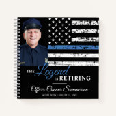 Politieverlof Thin Blue Line Foto Guest Book Notitieboek (Voorkant)