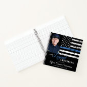 Politieverlof Thin Blue Line Foto Guest Book Notitieboek (Binnen)
