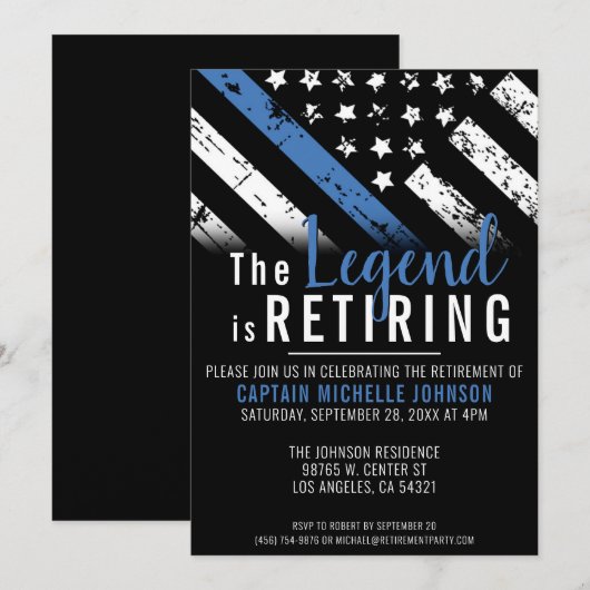 Politieverlof Thin Blue Line Officer Kaart (Voorkant / Achterkant)