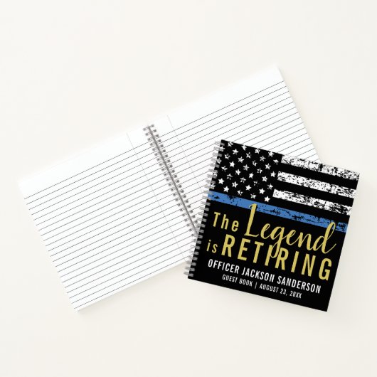Politieverlof Thin Blue Line Party Guest Book Notitieboek (Binnen)