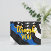 Politievlag Gold Script Law Enforcement Bedankt Briefkaart (Staand voorkant)